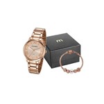 Kit Relógio Mondaine Feminino Dourado 53803lpmgre3k1