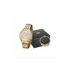 Ficha técnica e caractérísticas do produto Kit Relógio Mondaine Feminino Dourado 83345lpmvde2kz