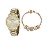 Ficha técnica e caractérísticas do produto Kit Relógio Mondaine Feminino Dourado 83369Lpmvde1Kz