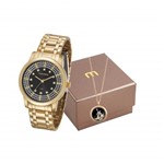 Kit Relógio Mondaine Feminino Dourado 99293LPMGDE2