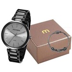 Kit Relógio Mondaine Feminino Preto 53719lpmgpe4k1