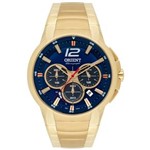 Ficha técnica e caractérísticas do produto Kit Relógio Orient Masculino Mgssc017 D2kx Dourado Azul Lançamento