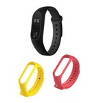 Ficha técnica e caractérísticas do produto Kit Relogio Pulseira Inteligente Xiaomi com 2 Pulseiras Extras Rosa e Amarelo