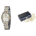 Ficha técnica e caractérísticas do produto Kit Relógio Relógio Feminino Analógico Feminino 94543LPMNBE2K Mondaine e Clutch Azul-Marinho