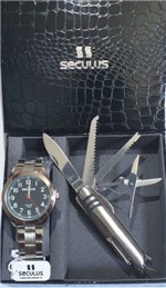 Ficha técnica e caractérísticas do produto Kit Relógio Seculus Masculino + Canivete 28938Gosvna1