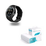 Ficha técnica e caractérísticas do produto Kit Relogio Smartwatch Bluetooth Y1 Preto com Carregador Portátil Tp Link Power 10400