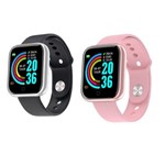 Ficha técnica e caractérísticas do produto Kit Relógio Smartwatch Fitness Bluetooth Ele e Ela - Bsn