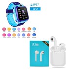 Kit Relógio Smartwatch Infatil Q12 Azul + Fone Bluetooth Sem Fio I11-TWS - Fzf