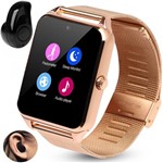 Ficha técnica e caractérísticas do produto Kit Relógio Smartwatch Z60 Chip Metal Bluetooth Academia Musicas Corrida + Mini Fone S530