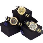 Ficha técnica e caractérísticas do produto Kit 3 Relógios Orizom Spaceman Dourado Preto Prata + Caixa