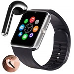 Ficha técnica e caractérísticas do produto Kit Smartwatch GT08 + Fone de Ouvido Bluetooth I7 - Relógio Celular Inteligente Chip Android Ios (PRATA)