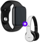 Ficha técnica e caractérísticas do produto Kit SmartWatch IWO8 44mm Compatível Android e IOS Preto + Fone de Ouvido Sem Fio Bluetooth Dobrável P47 Branco - Fone Bluetooth