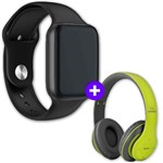 Ficha técnica e caractérísticas do produto Kit SmartWatch IWO8 44mm Compatível Android e IOS Preto + Fone de Ouvido Sem Fio Bluetooth Dobrável P47 Verde - Fone Bluetooth