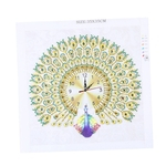 Ficha técnica e caractérísticas do produto Kits de relógio de pintura de diamante em forma especial Artes Artesanato Home Decor Peacock 1