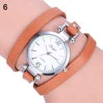 Lady Fashion Multi-Layer Slim Faux Leather Band Quartz Pulseira Relógio De Pulso