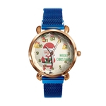 Ficha técnica e caractérísticas do produto Lady Feliz Natal Quartz Relógio Papai Noel Sino Moda Alloy Banda analógico relógio de pulso
