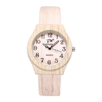 Ficha técnica e caractérísticas do produto FLY Watch Lady Madeira Vintage Grain relógio de quartzo simples PU Leather Strap relógio de pulso Analógico