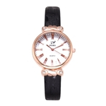 Ficha técnica e caractérísticas do produto Lady numeral romano Quartz Relógio Rhinestone PU couro fino Strap