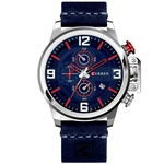 Ficha técnica e caractérísticas do produto LAR Men Business Quartz Watch Waterproof Chronograph Date Display Leather Strap Wristwatch