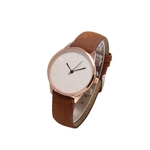 Ficha técnica e caractérísticas do produto LAR Mulheres simples e elegante mostrador redondo relógio de quartzo