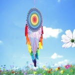 Ficha técnica e caractérísticas do produto Large 40 centímetros colorido Wind Chime Dream Catcher parede Início Decoração Hanging Ornamento do presente