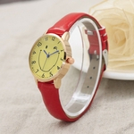 Ficha técnica e caractérísticas do produto LBS convexo diamante vidro de relógio cinto sorriso amarelo relógio de quartzo relógios de quartzo