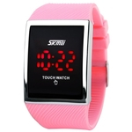 Ficha técnica e caractérísticas do produto LED criativo Tela Retângulo toque relógio de pulso Digital Display Ergonomic Watch - rosa Redbey