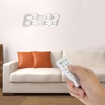 Ficha técnica e caractérísticas do produto LED Home Fashion Relógio de parede Digital 3D RC Regulamento britânico Shell Branco