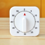 Ficha técnica e caractérísticas do produto Lembrete Plástico Branco Contando Mecânica Temporizador Pêndulo Do Relógio Design 60 Minute Kitchen Timers