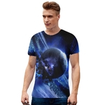 Ficha técnica e caractérísticas do produto Luva Moda 3D estrelado Impressão curta T-shirt para as Mulheres Homens Shirt