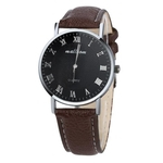 Ficha técnica e caractérísticas do produto Luxo Moda Faux Leather Mens Quartz Analog Watch Rel¨®gios