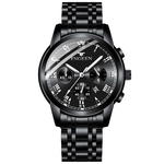 Ficha técnica e caractérísticas do produto Luxury Men Fashion Stainless Steel Calendar Multi Needle Sports Quartz Watch