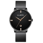 Ficha técnica e caractérísticas do produto Luxury Ultra Thin Clock Male Steel Strap Casual Quartz Watch Men's Wrist Watch