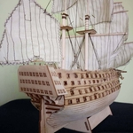 Ficha técnica e caractérísticas do produto Madeira DIY montado Victory da Marinha Real Navio Veleiro Modeling Decoração Toy Wonderful