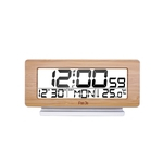 Ficha técnica e caractérísticas do produto Madeira Eletrônico Despertador Com Indoor Temperatura Calendário Madeira Alarm Clock - Amarelo