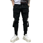Ficha técnica e caractérísticas do produto Masculino casual calça colaterais Correias projeto Macacões Limite Leg Openging grandes bolsos Streetwear Esportes Sweatpants