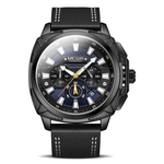 Ficha técnica e caractérísticas do produto Megir 2128 homens relógio de quartzo ,3ATM impermeável pulseira de couro relógio de pulso