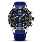 Megir Homens Relógio Multifuncional Tempo Impermeável Moda Esportiva Relógio De Quartzo 2106G