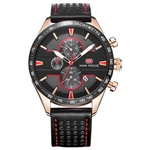 Ficha técnica e caractérísticas do produto Men's watch Fashion business three-eye speed waterproof men's watch Sports luminous calendar leather quartz watch MF0002G