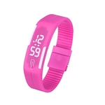 Ficha técnica e caractérísticas do produto Mens Womens Rubber LED Watch Data Sports Pulseira Digital rel¨®gio de pulso Hot PK