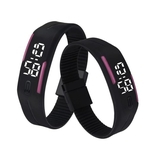 Ficha técnica e caractérísticas do produto Mens Womens Rubber LED Watch Data Sports Pulseira Digital rel¨®gio de pulso PK