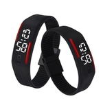 Ficha técnica e caractérísticas do produto Mens Womens Rubber LED Watch Data Sports Pulseira Digital rel¨®gio de pulso RD