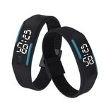 Ficha técnica e caractérísticas do produto Mens Womens Rubber LED Watch Data Sports Pulseira Digital rel¨®gio de pulso SB