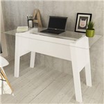 Mesa para Escritório Tampo Vidro Me4134 Branco - Tecno Mobili