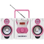 Micro System Lenoxx MC265 CD Player Rádio FM Entrada Auxiliar/USB e MP3 Player Branco e Rosa - 7,5W