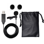 Ficha técnica e caractérísticas do produto LAR Microfone USB Lapela Clip-on Omnidirectional Condensador Mini Mic para PC portátil MacBook