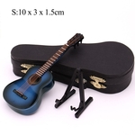 Ficha técnica e caractérísticas do produto HUN Mini guitarra diminuto modelo clássico em miniatura de madeira Mini Musical Instrumento de Coleta Modelo Guitarra