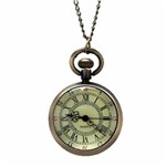 Ficha técnica e caractérísticas do produto Mini Relógio de Bolso Design Roman Vintage Bronze Quartzo