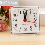 Ficha técnica e caractérísticas do produto Mini Relógio De Quartzo Quadrado Relógio Despertador De Viagem Quarto Casa Relógio De Mesa Branco