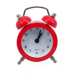 Ficha técnica e caractérísticas do produto Mini Relógio Despertador MD Vermelho 7,5 Cm Altura